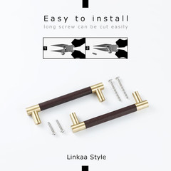 15 Pack 5″ Brown Leather & Gold Cabinet Pulls & Knobs for Stylish Kitchens