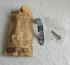 Vtg Amerock door pull blue line chrome plated # E08215 NOS MCM cabinet cupboard