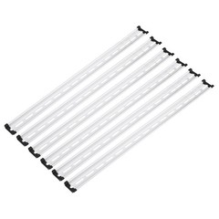 DIN Rail Slotted Aluminum Mounting Guide 24×1.4×0.3″ with Cover 6 Pcs, Silver
