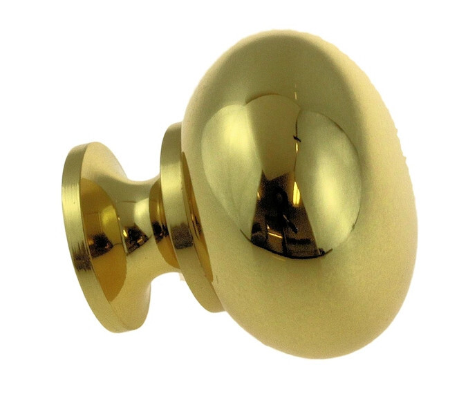 (5 Pack) 1-1/4 inch Classic Restoration Knob Solid Polished Brass