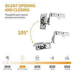 1-3/8″ Overlay 4D Soft Close Concealed Hinges for 1-3/8 inch Overlay 2 Pack
