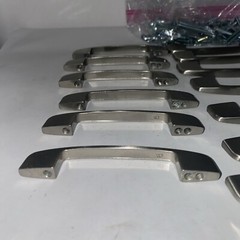 20 Nickel Silver Cabinet Door Handles Pulls w/Screws 20 Pre-Owned
