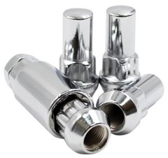 4 Locks + Unique Key M12x1.5 12×1.5 Thread M12 x 1.5 Chrome Long Wheel Lock