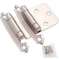 Cabinet Hinges Brushed Nickel 1/2″ Overlay Self-Closing 10 Pcs w/Hardware