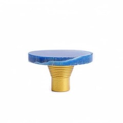 1 PC Unique Ruimou Agate Blue Stone Cabinet Knobs Drawer Handles Pulls (04000)