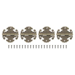 4 Pieces of Decorative Iron Hinges for Enhancing For Wooden Doors and Cabinets