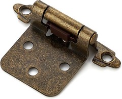 30 Pack (15 Pairs) Antique Brass Kitchen Cabinet Hinges Overlay Self Closing Fac