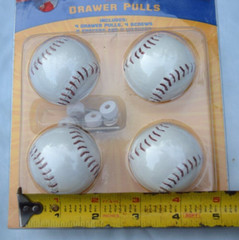 All Star Decor Baseball Drawer Cabinet Pulls Set of 4 + Hardware