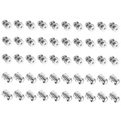 50Pcs M3*5 Mini Round Knobs 7mm Small Drawer Pulls Silver,