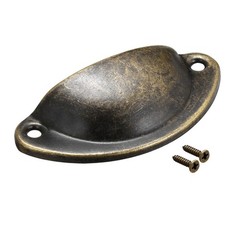 Cup Drawer Pull Kitchen Cabinet Handles Bronze Tone 40mm Hole Centers 5pcs