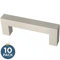 10-Pack Simple Modern Square 3 In. (76 Mm) Modern Cabinet Drawer Pulls in Stainl