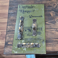 Amerock Carriage House Metal Cabinet Pulls w/ Backplates Antique Silver (3)
