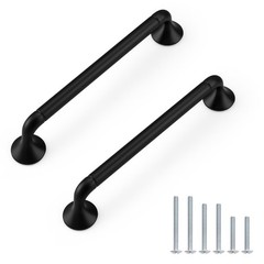 5 Pack Hole Centers 128mm 5 Inch Matte Black Kitchen Cabinet Handles Zinc