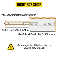 VEVOR 60in Heavy Duty Drawer Slides 500lbs Ball Bearing Drawer Slides with Lock