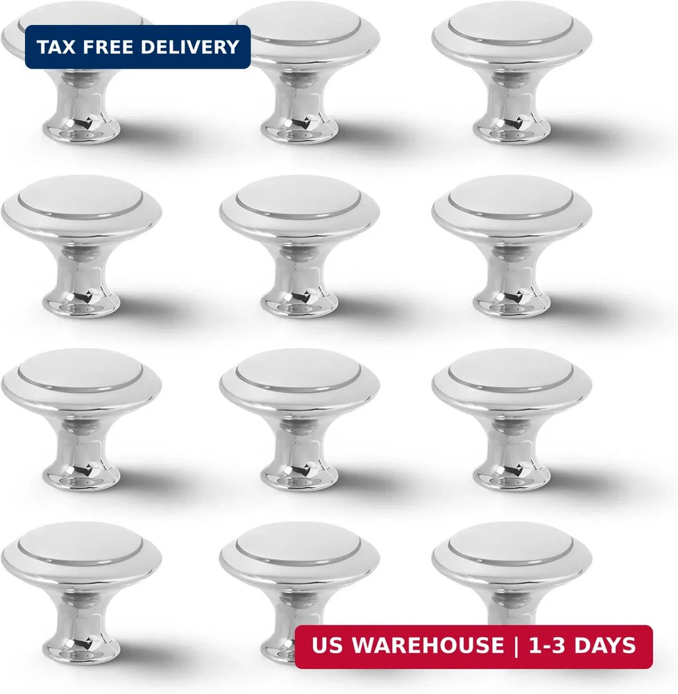 20 Pcs Brushed Nickel Cabinet Knobs, 1-1/5 Inch Silver Dresser Handles, Kitchen