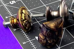 Elephant, Owl Knobs, Ornate Solid Brass Heavy Drawer Pulls & Enamel Hearts 8 JS