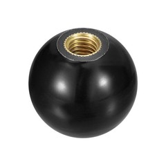 M8 Copper Thread 30mm Dia Threaded Ball Knobs for Machine Handle, Black