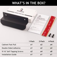 Cabinet Foot Pull Aluminum Alloy with Adhesive and Screws for Kitchen Doors
