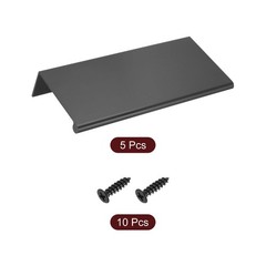 uxcell Cabinet Finger Edge Pull, 5pcs 120mm / 4.72″ Aluminum 120mm, Black