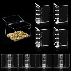 Rierdge 20 Pcs Plastic Hinges Clear, Tranparent Acrylic 1.34″*0.98″, Clear
