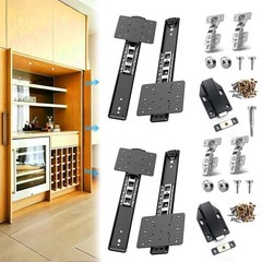 JAXYOOM 12 Inch Pocket Door Slides Hardware for Cabinets 2Set – Cabinet Slide…