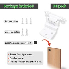 50 Pack 25 Pairs 3/8″ Inset Cabinet Door Hinges – 50 Pack, White