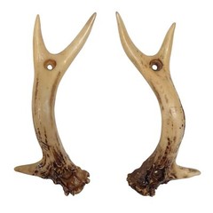 Resin Faux Deer Antler Door Handle Cabinet Drawer Pull Knob Lodge Decor Set of 2