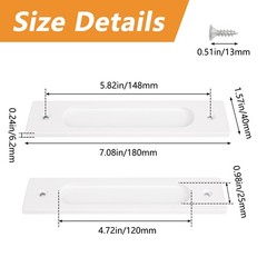 2 PCS 180MM Rectangual Recessed Sliding Door Pulls Warm White Flush Hardware