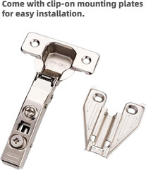 (50 PCS) Full Overlay Soft Close Cabinet Hinges for Kitchen Cabinets – 105° Face