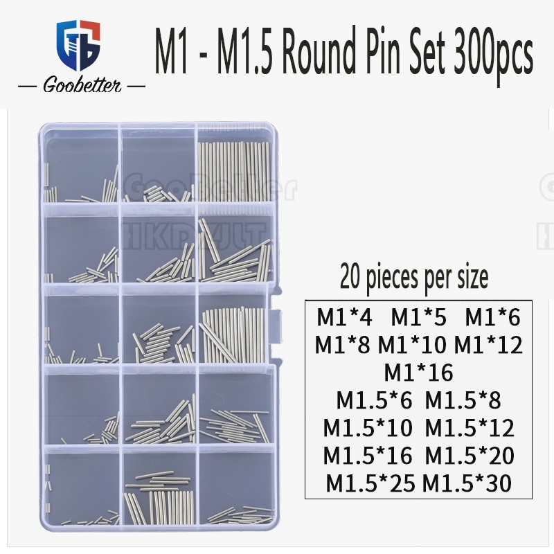 A2 Stainless Steel Cylinder Dowel Pins Solid Metal Parallel Pins Set M1 – M6