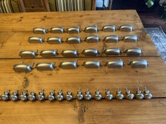Rejuvenation Cabinet Hardware Lot 40 Pc Satin Nickel 24 Cup Pulls 16 Knobs 3” CT