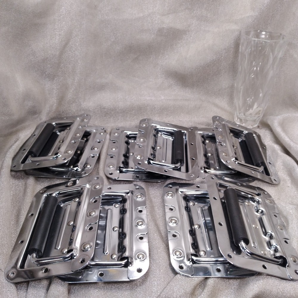 10 X TCH Medium Spring Loaded Handle Chrome Tone Steel With Padded Black Grip
