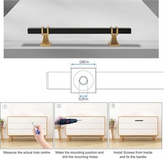 Cabinet Pulls Matte Black and Gold Cabinet Handles, 10 Pack 5 Inch Kitchen Door