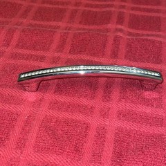 (10) Wisdom Stone Portofino Cabinet Pull Handle Crystals Chrome Bar Modern Euro