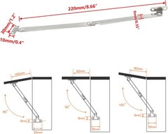 Folding Support Hinge Rotatable Furniture Lid Stay – Pack of 6pcs