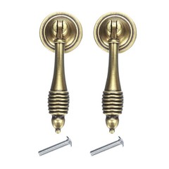 2 Set Vintage Pendant Drawer Pulls for Dresser Drawers Bronze 2.6″ Long
