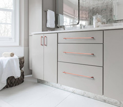 Brushed Copper Cabinet Pulls with 5”Hole Centers, Modern Style Zinc Alloy Cabin