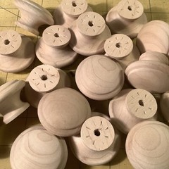 15 NEW UNFINISHED 1-3/4” ROUND WOOD CABINET KNOBS INV-BX29