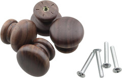 Natural Wood Cabinet Knob Simple Walnut Nut Brown Drawer 1.18×0.98 Inch 4 PCS