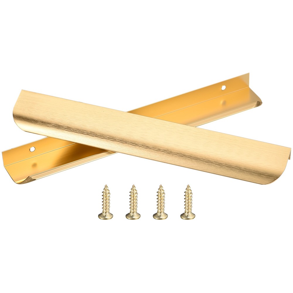 10 Pack Finger Edge Pull Furniture Drawer Handles 7.6″ Hole Center Gold