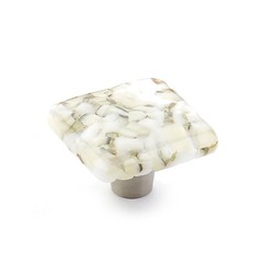 Schaub and Company 34 Ice 1-1/2″ Modern Designer Glass Square – White