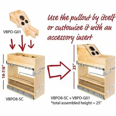 Bathroom Vanity Cabinet Grooming Organizer No Wiggle 8″ Vanity-height Pullout
