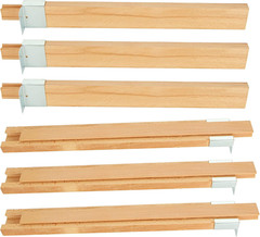 6PCS 16 Inch Wood Drawer Slides Bottom Mount, Classic Traditional Wood