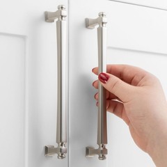Brushed Nickel Cabinet Pulls 6-1/4″ French Style Drawer Kitchen Handles 10 Pcs