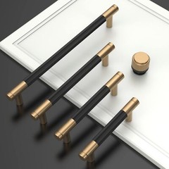 10 Pack 5 Inch(128mm) Matte Black and Champagne Bronze Cabinet Pulls Knurled Cab