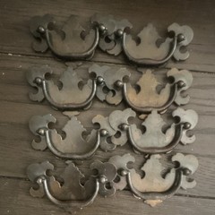 Vintage/Retro Antique Bronze Metal Bail Pulls for Cabinets & Drawers, 8-Pack
