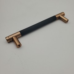 12 Pack 6-1/4″ Knurled Black and Champagne Bronze Cabinet Pulls 5″ Hole w/Screws