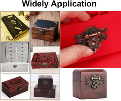 6Set Retro Design Jewelry Box Hinges and Antique Hasp Latch Decorative Cabinet D