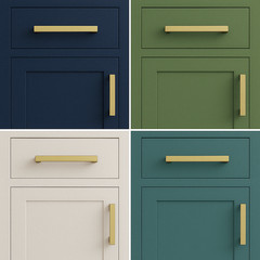 Round Knob Square Bar Pull Handle Kitchen/Bath Cabinet Hardware Matte Gold Brass