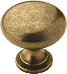 | Cabinet Knob | Burnished Brass | 1-1/4 Inch (32 Mm) Diameter | Edona | Drawer